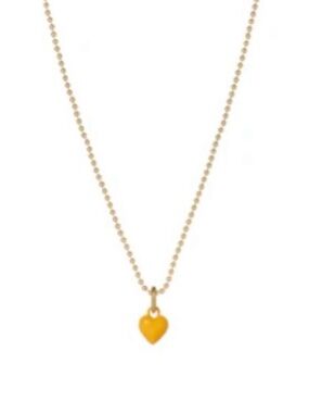 Roxanne Assoulin The Itsy Bitsy Puffy Heart Charm Necklace Dark Yellow firm pric